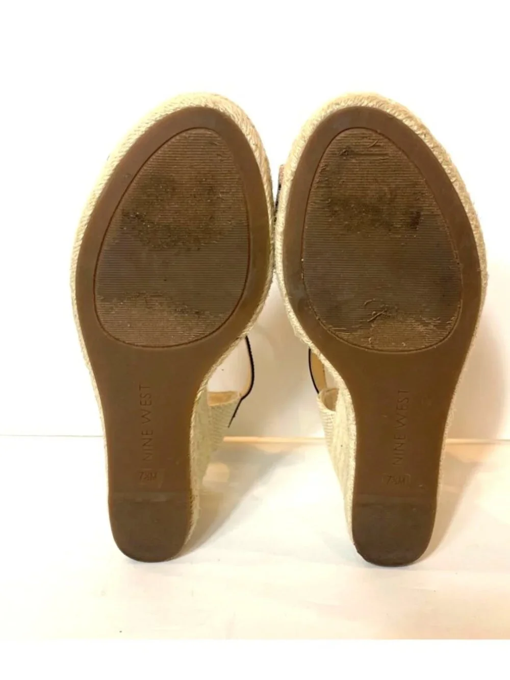 Nine West Joydyn Cheetah Print Espadrille Wedge Sandals Ankle Strap Size 7.5